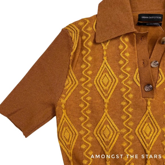 Urban Outfitters Bryce Jacquard Polo Knit Sweater - Picture 12 of 14